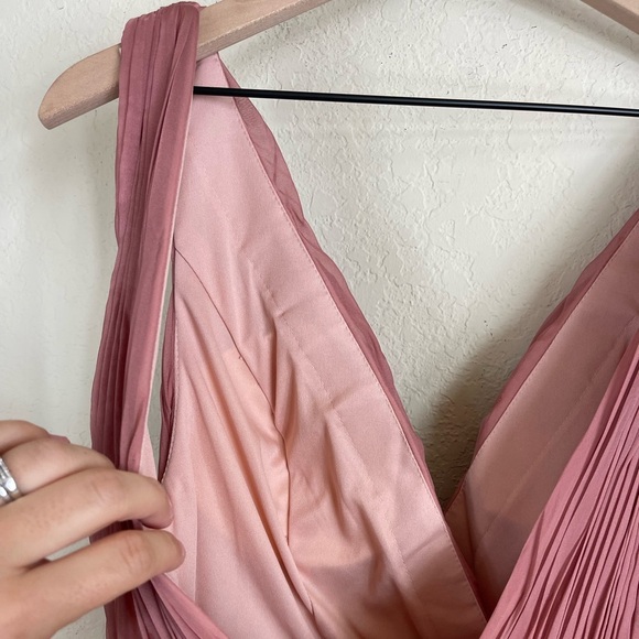 Ieena Mac Duggal Plunge Neck Ruffled Hi-Low Chiffon Gown Size 8 NWT - Picture 11 of 14